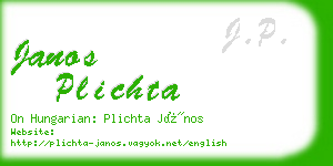 janos plichta business card